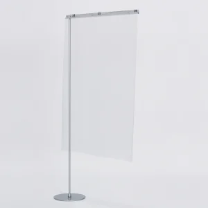 丸ベース卓上パーテーション 4357 高さ1200mm ビニール寸法600×915mm