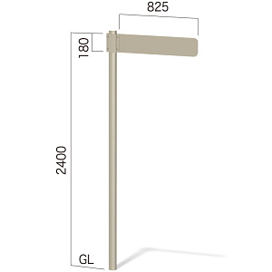 1本脚方向サイン インフォメックス GY-1 (1面パネル) ブラウン