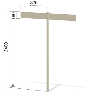 1本脚方向サイン インフォメックス GY-2T (2面パネル水平) ブラウン