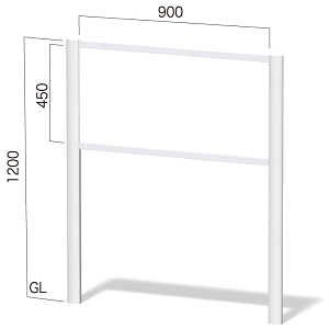 横長パネル型エコノミーサイン エッグ＆キューブ W-2 エッグ支柱 ※支柱カラー6種有