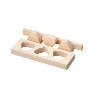 桧・おにぎり抜型(物相型(押器付)) 3穴  (W06305)
