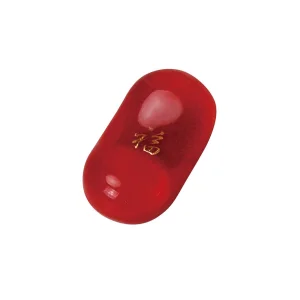 硝子箸置 豆(紅・福)  (W08961)