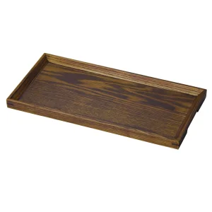 木製ノンスリップ カフェトレイ ブラウン  (W15571)