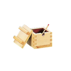 檜・マス型薬味入(小) 薬味スプーン付  (W19202)