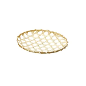 竹六つ目編み皿(並)15cm  (W22679)