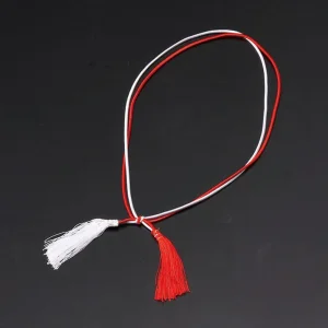 重箱用二重ゴム房ひも紅白40cm(100本入)  (W25920)