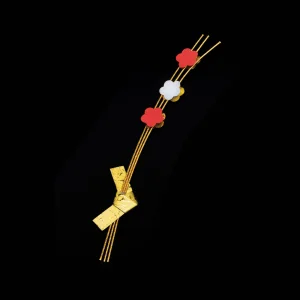 水引紅白枝梅飾り (50ケ入)  (W26013)
