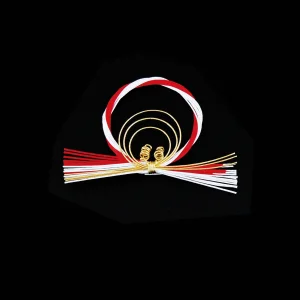 水引祝い飾り紅白リース 両面テープ付(100ケ入)  (W26056)