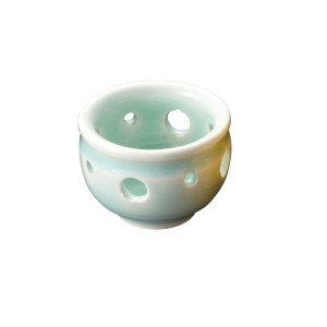 陶器・花の和珍味入 青磁  (W26718)
