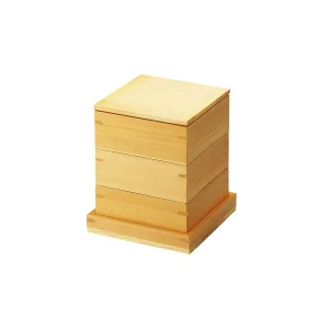 木和美・正角料理箱三段セット(蓋付)  (W27069)