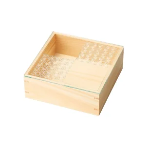 細密・正角料理箱(ガラス蓋仕様) 麻の葉  (W28034)