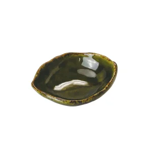 ひと葉豆皿 織部  (W29171)