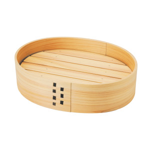 ひのき・わっぱ楕円盛器 大  (W30072)