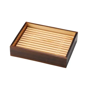 焼杉・ミニバット 木製目皿付 中  (W35506)