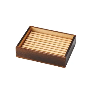 焼杉・ミニバット 木製目皿付 小  (W35508)
