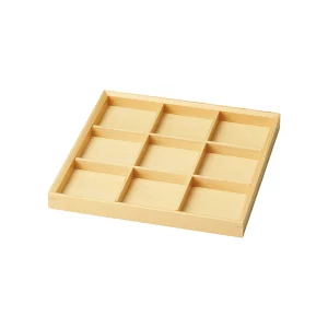 ひのき・浅型仕切料理箱 九ツ仕切  (W38681)