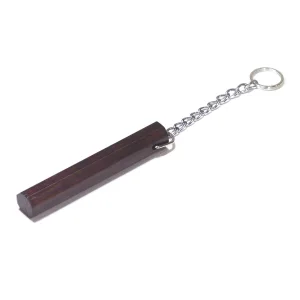 木製キーホルダー 八角 タモ・ブラウン  (W50626)