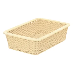 高品質籐・脱衣篭 長角・(ナチュラル)  (W50792)