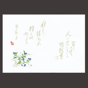尺4無蛍光紙懐石まっと 万葉 露草  (100枚入)  (W65065)
