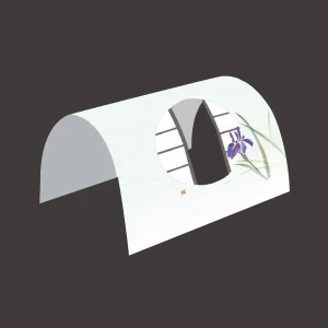 月見窓ドーム掛紙 菖蒲  (100枚入)  (W66229)