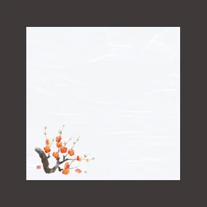 4寸四季彩雲竜敷紙 梅  (100枚入)  (W68801)