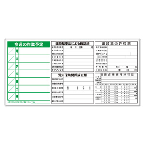 薄型許可票小4点表示と工程表パネル