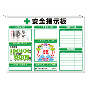 スーパーフラットミニ掲示板 施工サイクル他入 カラー:白地 (313-52W)