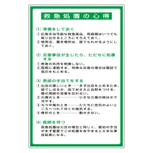 救急処置の心得表示板 (317-49)