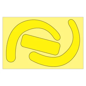 安全帯使用確認ステッカー 10枚1組 蛍光黄 77×120 無地 (335-27Y)