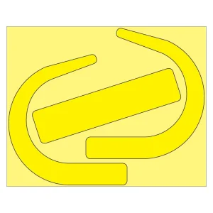 安全帯使用確認ステッカー 10枚1組 蛍光黄 110×136 無地 (335-28Y)
