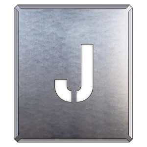 吹付け用アルファベットプレート 350×300 表示内容:J (349-24A)