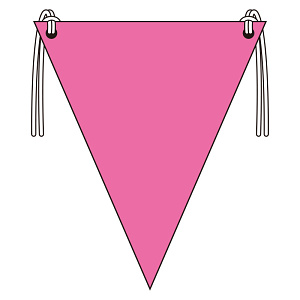 三角旗　蛍光ピンク　300×260mm (372-66)