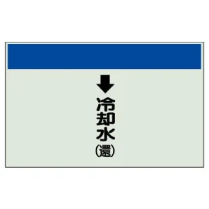 配管識別シート(大)　250×1000 ↓冷却水(還) (401-20)