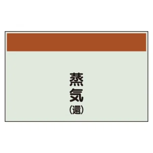 配管識別シート(中)　250×700 蒸気(還) (405-43)