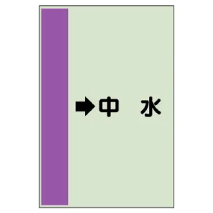 配管識別シート（横管用） →中水 小(500×250) (413-38)