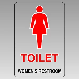 透明ステッカー JIS規格安全標識（大） 300×200 トイレ(女子) (807-51B)