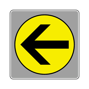 フロアカーペット用標識 矢印 大 黄 (819-573)