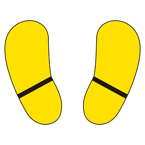 路面貼用ステッカー  足型 黄 (819-96)