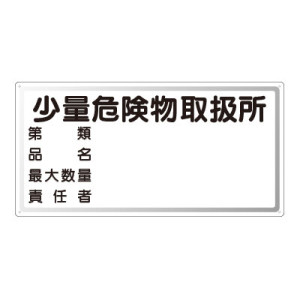 横型標識 少量危険物取扱所  300×600 エコユニボード (830-58)