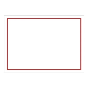 ゼッケンステッカー背中用 赤枠白地無地 (831-967)