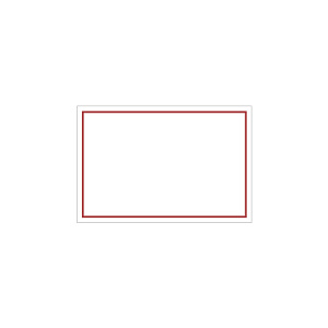 ゼッケンステッカー胸用 赤枠白地無地 (831-977)