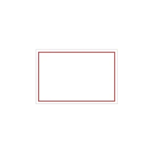 ゼッケンステッカー胸用 赤枠白地無地 (831-977)