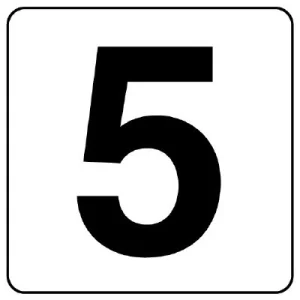 番号札ステッカー 5枚入 5 150×150 (845-65)