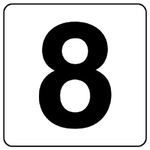 番号札ステッカー 5枚入 8 150×150 (845-68)