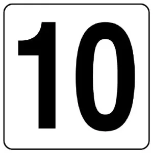 番号札ステッカー 5枚入 10 150×150 (845-70)