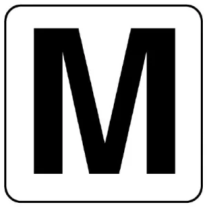 アルファベットステッカー 5枚入 M 50×50 (845-80M)