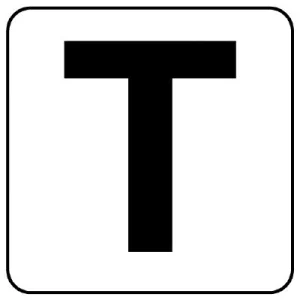 アルファベットステッカー 5枚入 T 100×100 (845-81T)