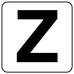 アルファベットステッカー 5枚入 Z 150×150 (845-82Z)