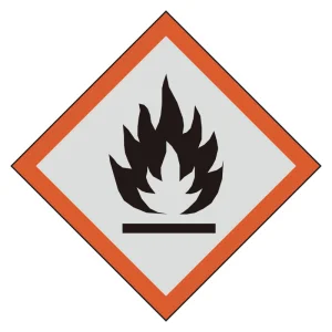 GHSシンボルステッカー (5枚1組) 炎 一辺150mm (846-101)