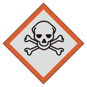 GHSシンボルステッカー (5枚1組) ドクロ 一辺70mm (846-96)